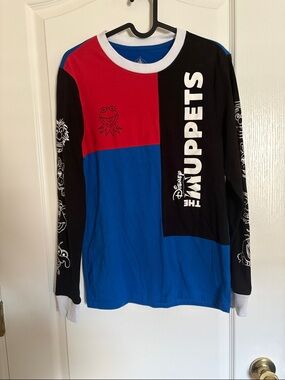 Disney Parks Colorblock Muppets Long Sleeve Shirt - Blue/Red/Black